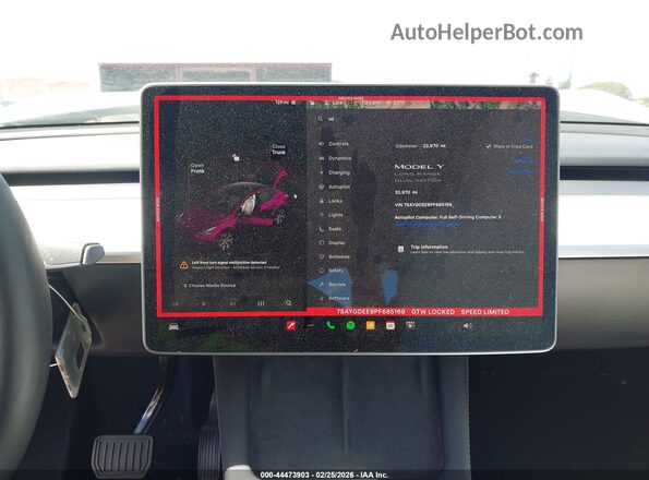 7SAYGDEE9PF685169 2023 TESLA MODEL Y White Вид задніх сидінь