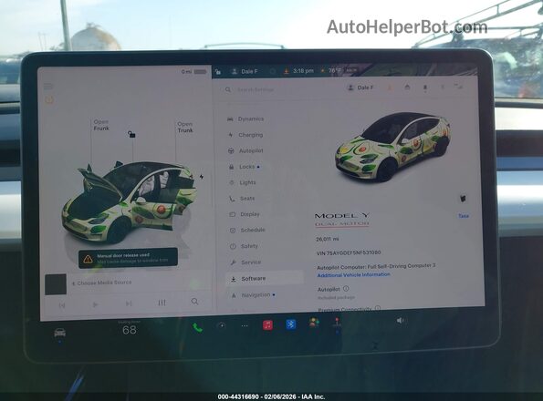 7SAYGDEF5NF531080 2022 TESLA MODEL Y Dark Blue 