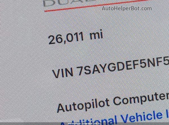 7SAYGDEF5NF531080 2022 TESLA MODEL Y Dark Blue 