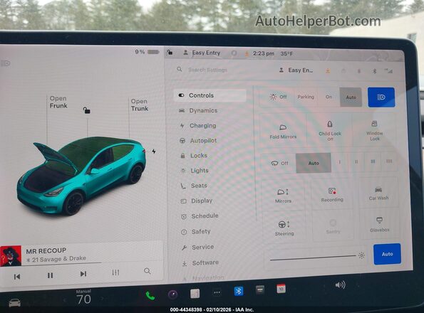 7SAYGDEF7NF308720 2022 TESLA MODEL Y White უკანა სავარძლების ხედი