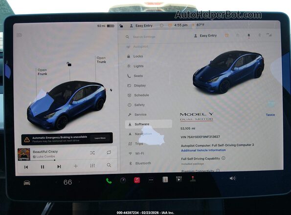 7SAYGDEF9NF313627 2022 TESLA MODEL Y Black 