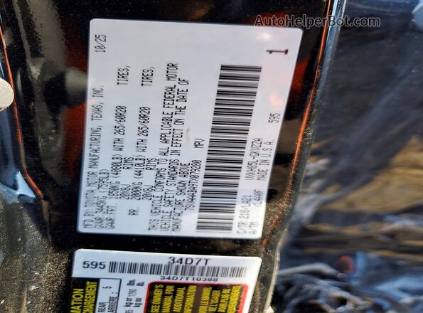 7SVAAABA9TX079280 2026 TOYOTA SEQUOIA Black Вид наклейки з VIN-кодом
