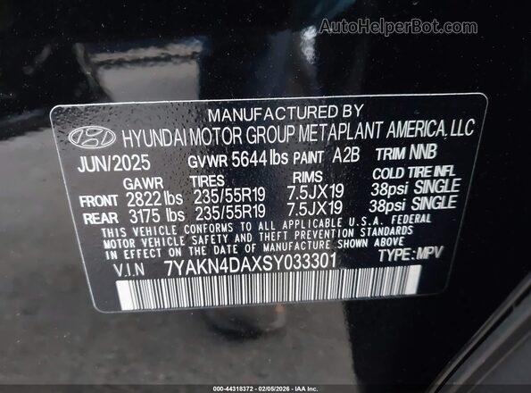 7YAKN4DAXSY033301 2025 HYUNDAI IONIQ 5 Black Engine compartment view