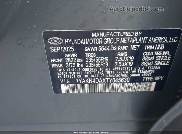 7YAKN4DAXTY045630 2026 HYUNDAI IONIQ 5 Gray ძრავის განყოფილების ხედი