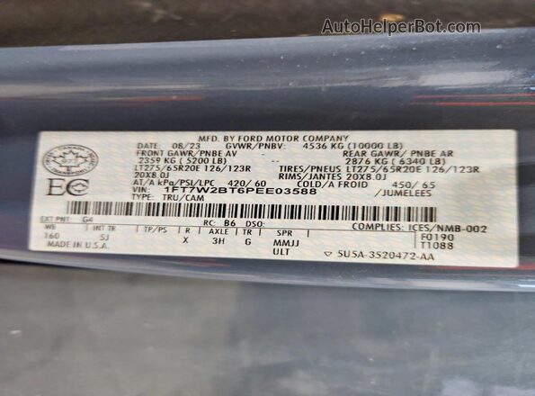 1FT7W2BT6PEE03588 2023 FORD F250 Blue 