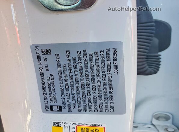 1GC4WLE74RF260547 2024 CHEVROLET SILVERADO White Панорамний вид салону 360°