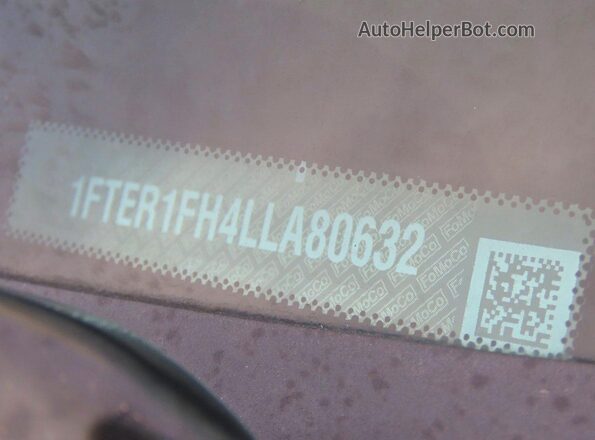 1FTER1FH4LLA80632 2020 FORD RANG Black Widok wnętrza z tyłu