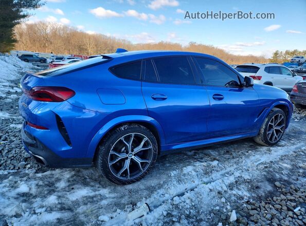 5UXCY8C05L9B07238 2020 BMW X6 Blue Delantero derecho