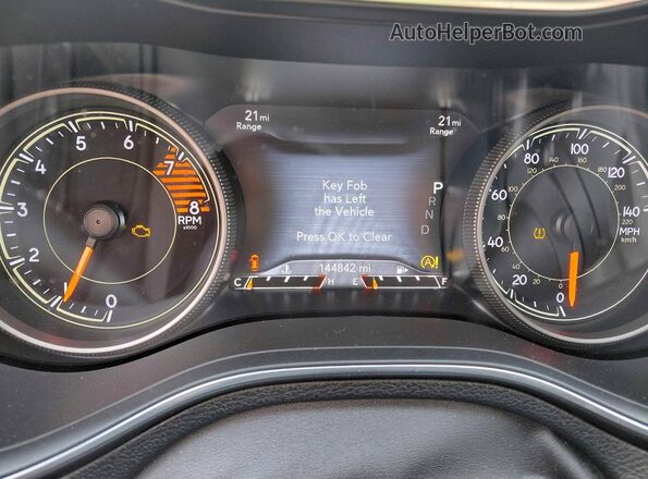 1C4PJMDX9KD379618 2019 JEEP GRAND CHER Burgundy Instrument cluster view