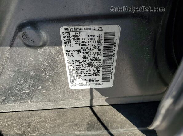 JN8AT2MV9KW374608 2019 NISSAN ROGUE Gray 