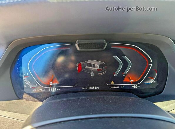5UXCW2C07N9M52922 2022 BMW X7 Gray Instrument cluster view