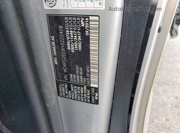 WD4PG2EE8H3222408 2017 MERCEDES-BENZ METRIS Серебряный 