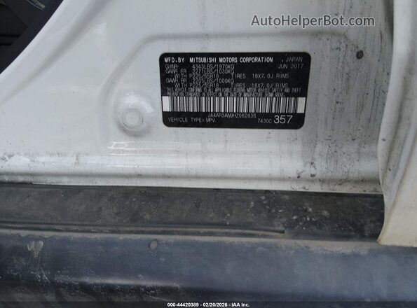 JA4AR3AW9HZ062836 2017 MITSUBISHI OUTLANDER SPORT White 