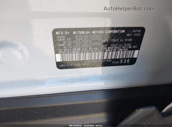 JA4ATVAA1PZ001402 2023 MITSUBISHI ECLIPSE CROSS White Vista del compartimento del motor