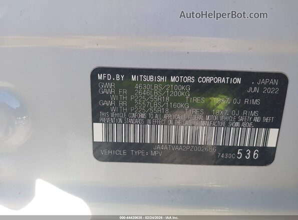 JA4ATVAA2PZ002686 2023 MITSUBISHI ECLIPSE CROSS White Շարժիչի բաժամունքի տեսք