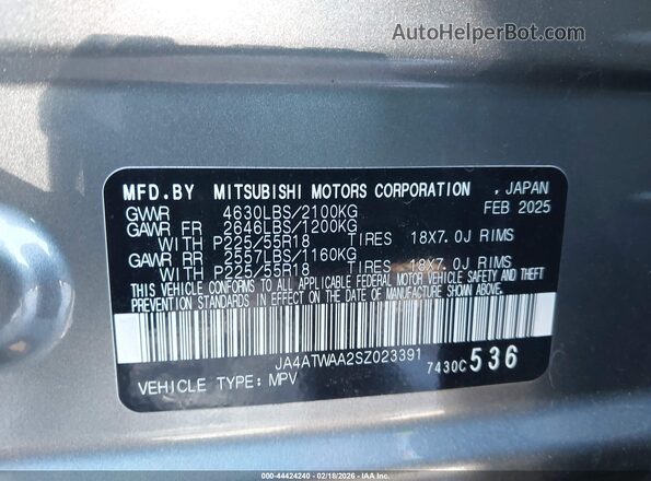 JA4ATWAA2SZ023391 2025 MITSUBISHI ECLIPSE CROSS Silver 