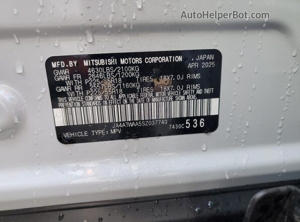 JA4ATWAA5SZ037740 2025 MITSUBISHI ECLIPSE White 