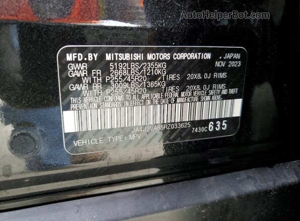 JA4J3VA85RZ033625 2024 MITSUBISHI OUTLANDER Black Widok komory silnika