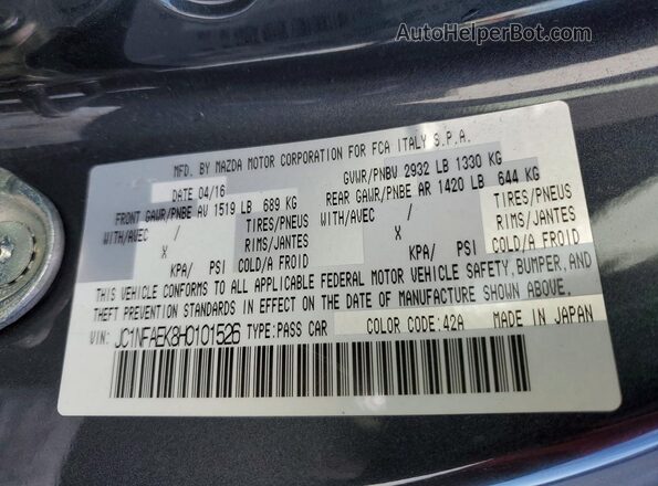 JC1NFAEK8H0101526 2017 FIAT 124 Серый Вид подкапотного пространства