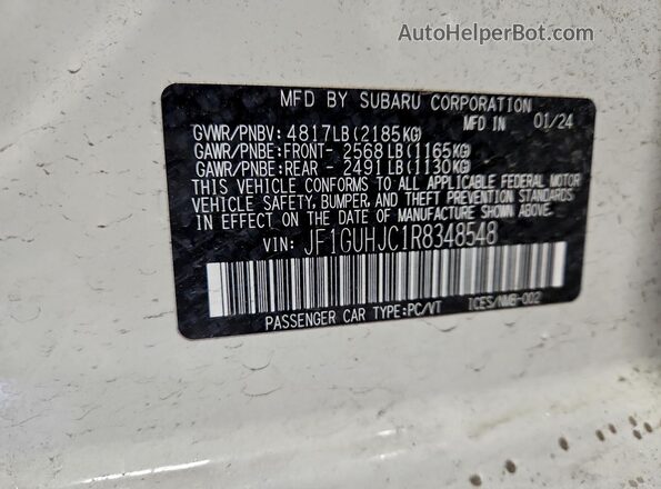 JF1GUHJC1R8348548 2024 SUBARU IMPREZA White Շարժիչի բաժամունքի տեսք