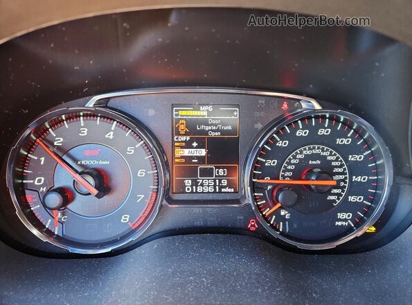 JF1VA2E6XM9821948 2021 SUBARU WRX Gray Вид щитка приладів