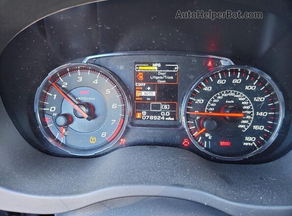 JF1VA2S63M9804882 2021 SUBARU WRX Black ხელსაწყოთა პანელის ხედი