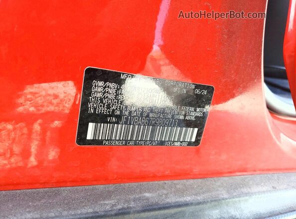 JF1VBAB67R9809713 2024 SUBARU WRX Red Widok komory silnika