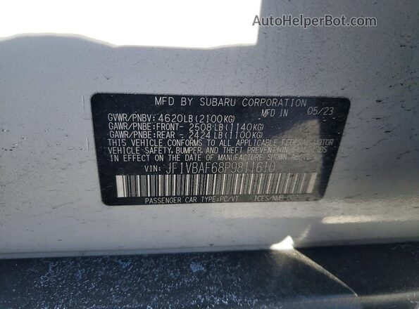 JF1VBAF68P9811610 2023 SUBARU WRX White Widok komory silnika