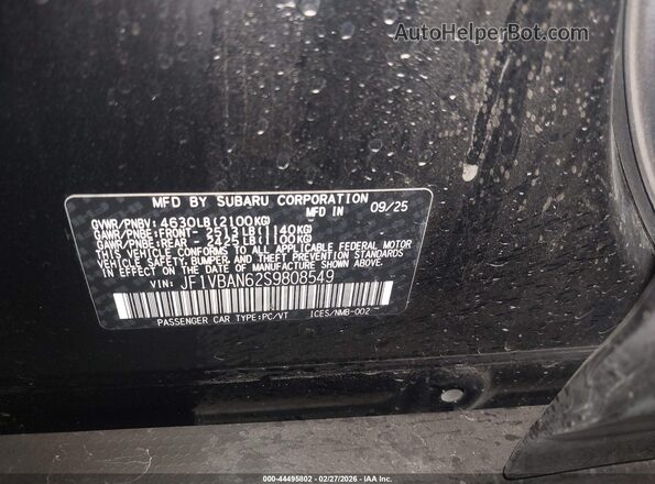 JF1VBAN62S9808549 2025 SUBARU WRX Black Widok komory silnika