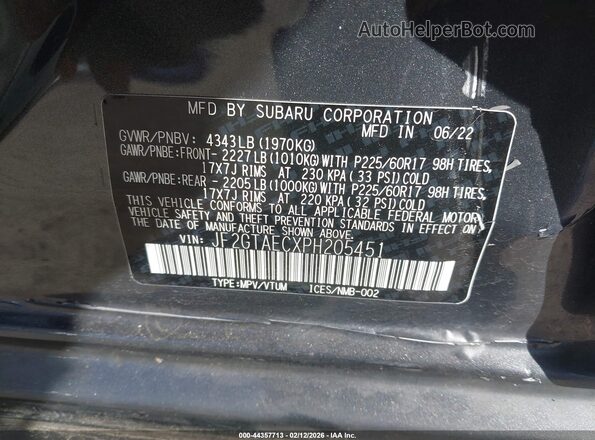 JF2GTAECXPH205451 2023 SUBARU CROSSTREK Gray 