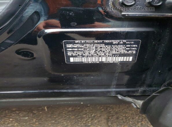 JF2SJABC3GH425177 2016 SUBARU FORESTER 2.5 Black VIN sticker view