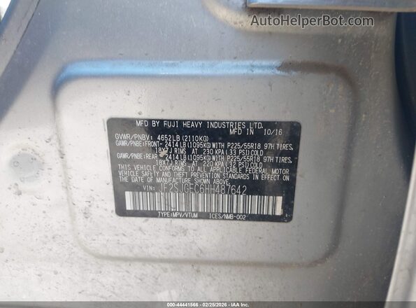 JF2SJGEC6HH487642 2017 SUBARU FORESTER2. Silver Շարժիչի բաժամունքի տեսք