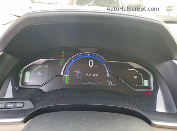 JHMZC5F11KC005591 2019 HONDA CLARITY White Вид щитка приладів