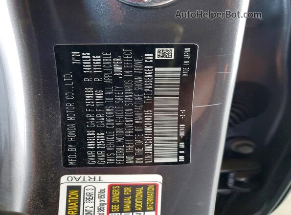 JHMZC5F18MC000035 2021 HONDA CLARITY Gray 