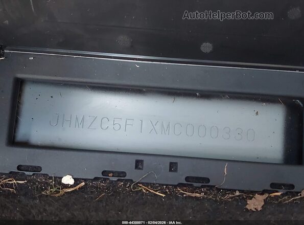 JHMZC5F1XMC000330 2021 HONDA CLARITY Черный Вид подкапотного пространства