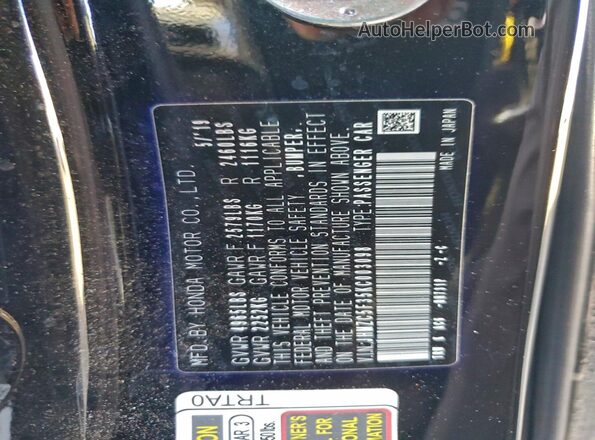 JHMZC5F35KC003098 2019 HONDA CLARITY Black Շարժիչի բաժամունքի տեսք