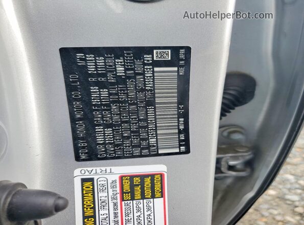 JHMZC5F39LC000965 2020 HONDA CLARITY Silver 