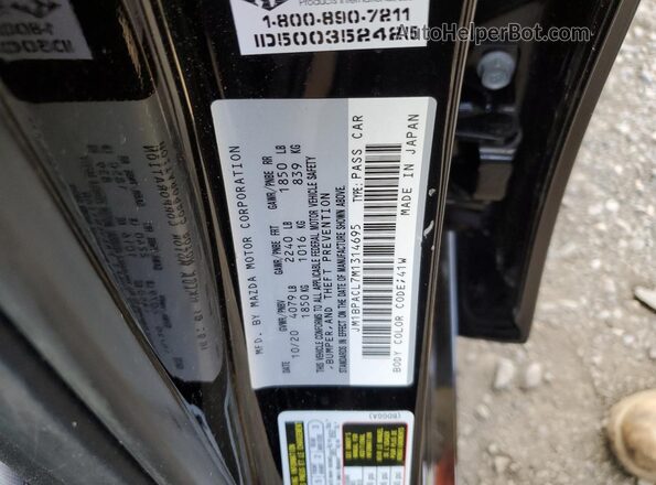 JM1BPACL7M1314695 2021 MAZDA 3 Black 