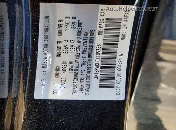 JM1BPAKL6T1853261 2026 MAZDA 3 Black VIN կոդի պիտակի տեսք