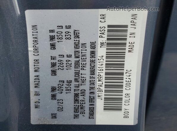 JM1BPALM9P1614154 2023 MAZDA 3 Blue VIN sticker view