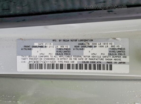 JM1DKBC71G0111831 2016 MAZDA CX-3 Gray Вид підкапотного простору