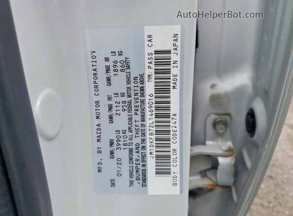 JM1DKFB72L1469016 2020 MAZDA CX-3 Silver Vista de la etiqueta del VIN
