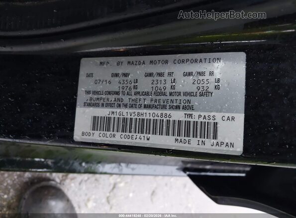 JM1GL1V58H1104886 2017 MAZDA 6 Black ძრავის განყოფილების ხედი