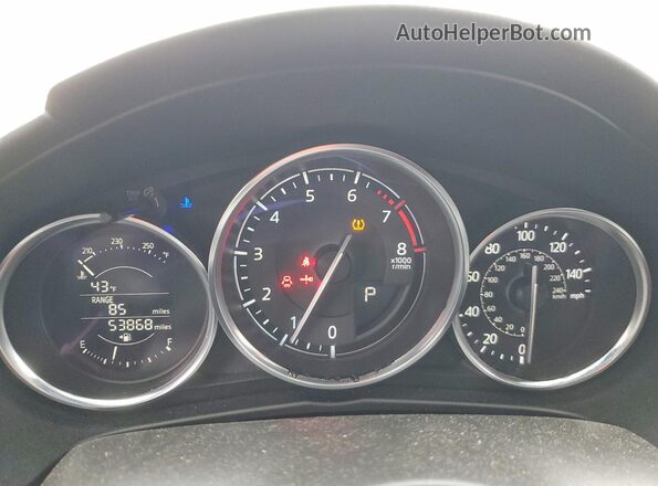JM1NDAB74H0124052 2017 MAZDA MX-5 Red Instrument cluster view