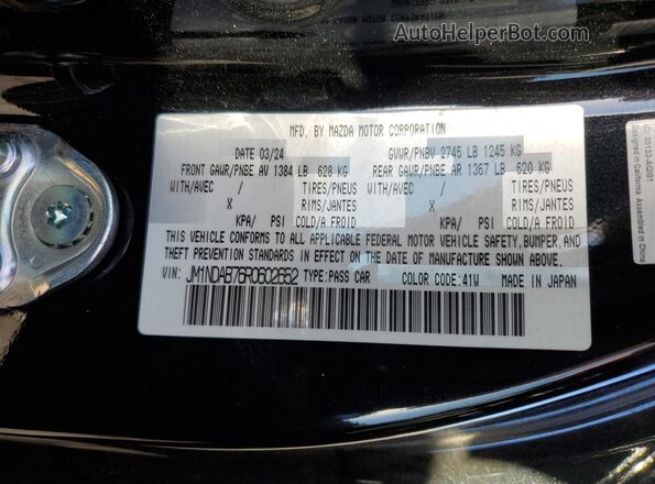 JM1NDAB76R0602652 2024 MAZDA MX-5 Black Engine compartment view