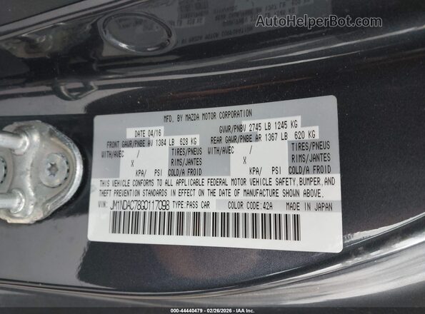 JM1NDAC78G0117098 2016 MAZDA MX-5 MIATA Gray Vista del compartimento del motor