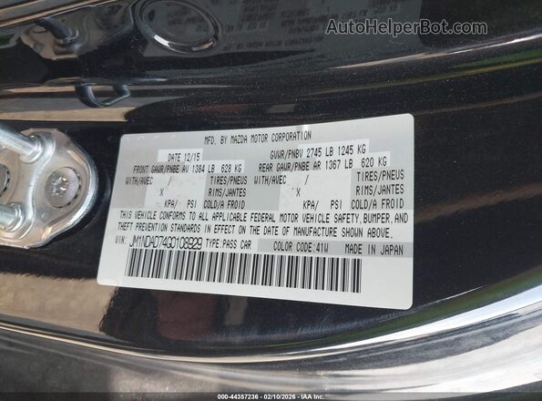 JM1NDAD74G0108929 2016 MAZDA MX-5 MIATA Black Widok komory silnika