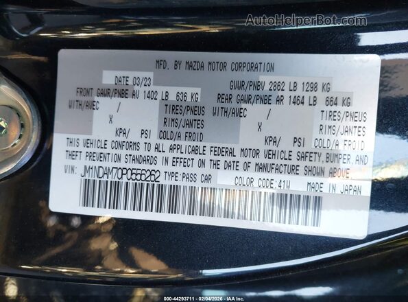 JM1NDAM70P0556262 2023 MAZDA MX-5 MIATA RF Черный Вид подкапотного пространства