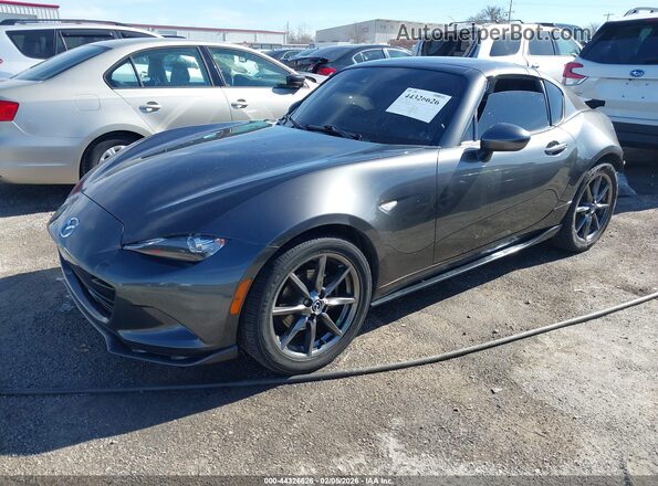 JM1NDAM71H0106881 2017 MAZDA MX-5 MIATA RF Gray Առջևի ձախ երեք քառորդ տեսարան