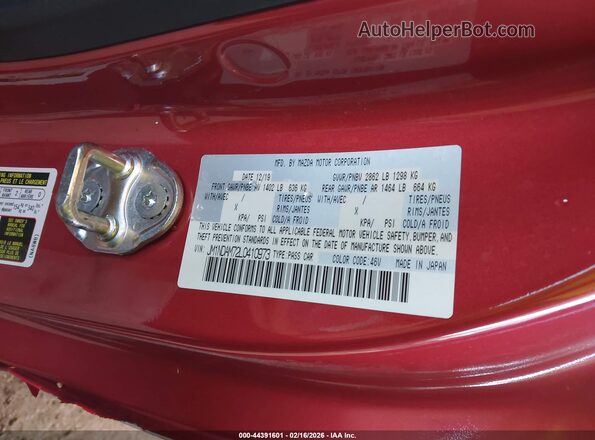 JM1NDAM72L0410973 2020 MAZDA MX-5 MIATA RF Красный Вид подкапотного пространства